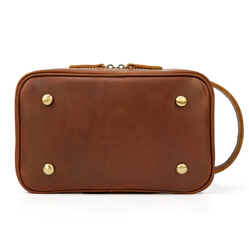 Retro Fashion High Quality Crazy Horse cowhide Men's Brown Clutch Outdoor Daily Ladies genuine Leather Cosmetic Bag Women Retro Fashion High Quality Crazy Horse cowhide Men's Brown Clutch Outdoor Daily Ladies genuine Leather Cosmetic Bag Women