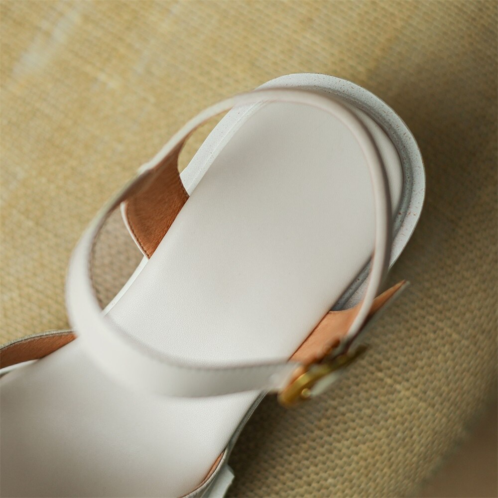 Kanseet Summer New Women Shoes High Heel Roman Sandals Cow Patent Leather Daily Buckle Strap Lady Casual Footwear Brown Size 40 Kanseet Summer New Women Shoes High Heel Roman Sandals Cow Patent Leather Daily Buckle Strap Lady Casual Footwear Brown Size 40