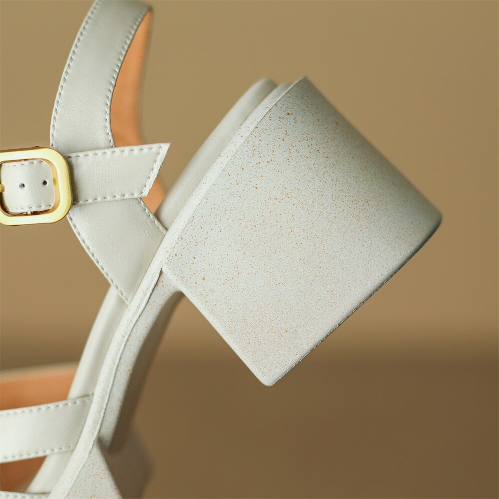 Kanseet Summer New Women Shoes High Heel Roman Sandals Cow Patent Leather Daily Buckle Strap Lady Casual Footwear Brown Size 40 Kanseet Summer New Women Shoes High Heel Roman Sandals Cow Patent Leather Daily Buckle Strap Lady Casual Footwear Brown Size 40
