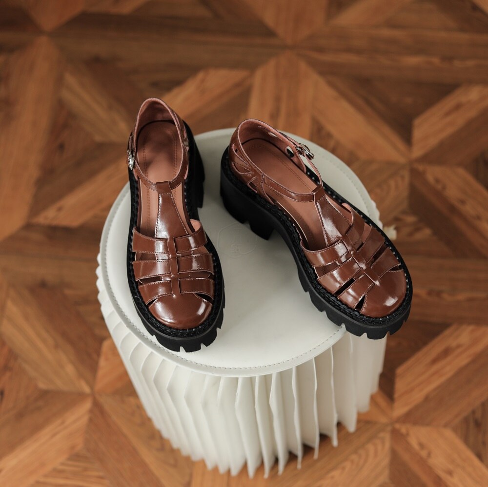 Kanseet Women Sandals Summer New Platform Shoes 2022 Fashion Roman Style Cow Leather Handmade Brown High Heels Lady Footwear 40 Kanseet Women Sandals Summer New Platform Shoes 2022 Fashion Roman Style Cow Leather Handmade Brown High Heels Lady Footwear 40