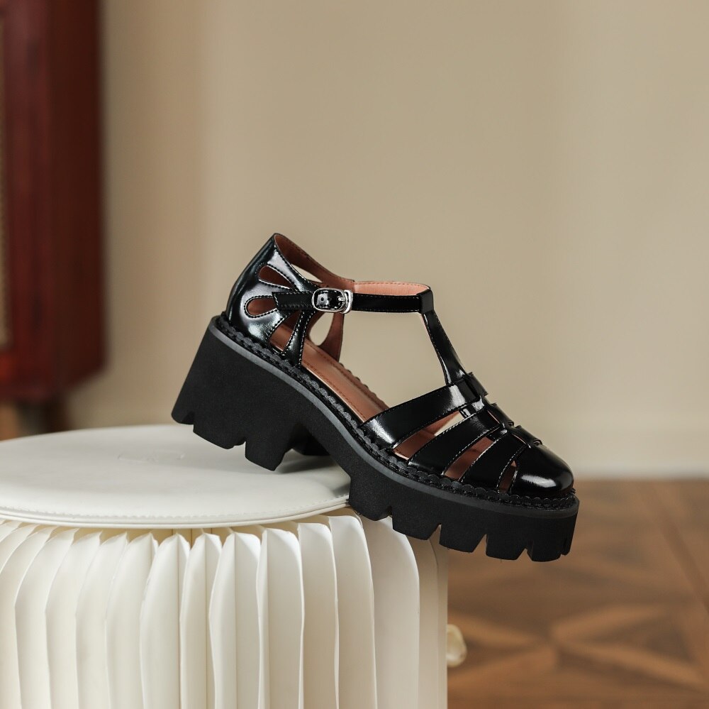 Kanseet Women Sandals Summer New Platform Shoes 2022 Fashion Roman Style Cow Leather Handmade Brown High Heels Lady Footwear 40 Kanseet Women Sandals Summer New Platform Shoes 2022 Fashion Roman Style Cow Leather Handmade Brown High Heels Lady Footwear 40