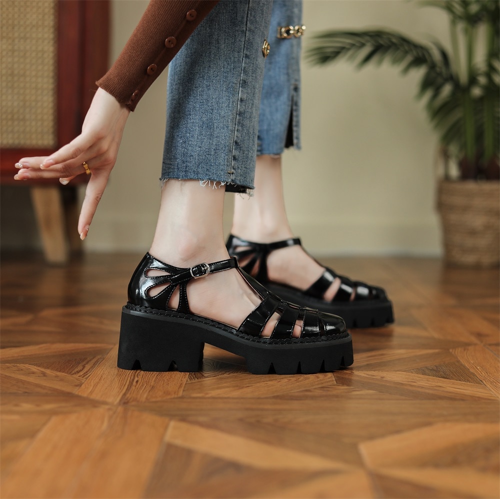 Kanseet Women Sandals Summer New Platform Shoes 2022 Fashion Roman Style Cow Leather Handmade Brown High Heels Lady Footwear 40 Kanseet Women Sandals Summer New Platform Shoes 2022 Fashion Roman Style Cow Leather Handmade Brown High Heels Lady Footwear 40