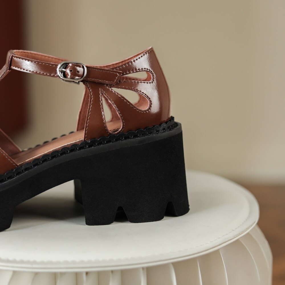Kanseet Women Sandals Summer New Platform Shoes 2022 Fashion Roman Style Cow Leather Handmade Brown High Heels Lady Footwear 40 Kanseet Women Sandals Summer New Platform Shoes 2022 Fashion Roman Style Cow Leather Handmade Brown High Heels Lady Footwear 40
