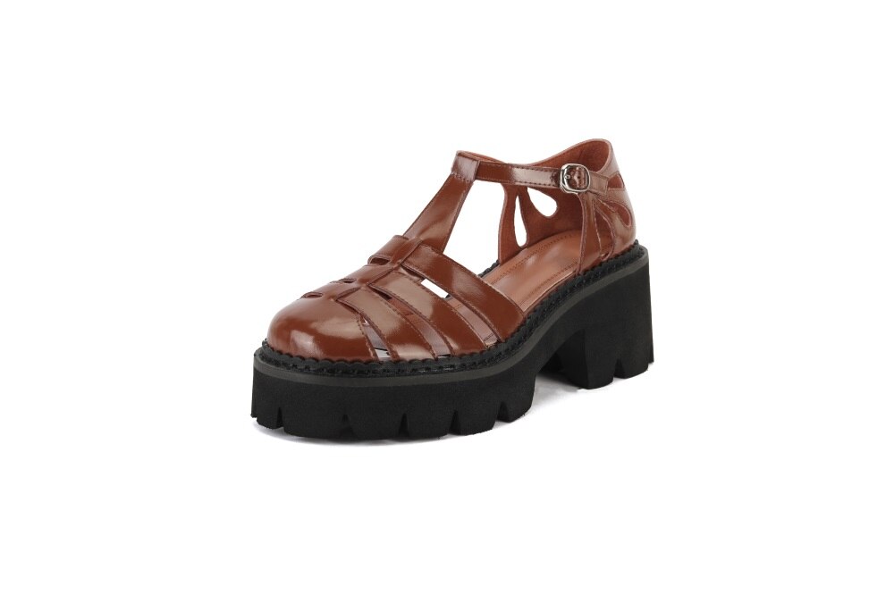 Kanseet Women Sandals Summer New Platform Shoes 2022 Fashion Roman Style Cow Leather Handmade Brown High Heels Lady Footwear 40 Kanseet Women Sandals Summer New Platform Shoes 2022 Fashion Roman Style Cow Leather Handmade Brown High Heels Lady Footwear 40