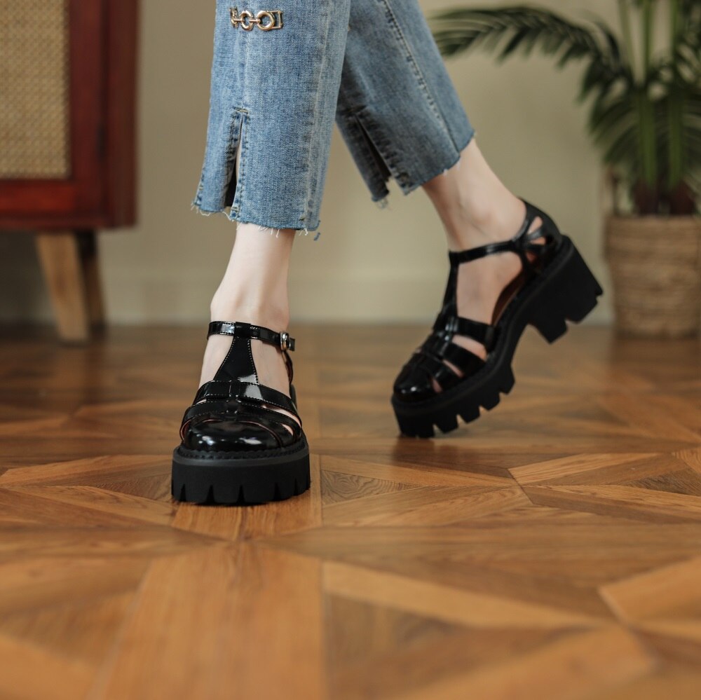 Kanseet Women Sandals Summer New Platform Shoes 2022 Fashion Roman Style Cow Leather Handmade Brown High Heels Lady Footwear 40 Kanseet Women Sandals Summer New Platform Shoes 2022 Fashion Roman Style Cow Leather Handmade Brown High Heels Lady Footwear 40