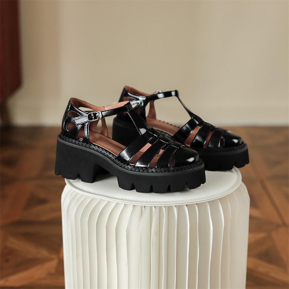 Kanseet Women Sandals Summer New Platform Shoes 2022 Fashion Roman Style Cow Leather Handmade Brown High Heels Lady Footwear 40 Kanseet Women Sandals Summer New Platform Shoes 2022 Fashion Roman Style Cow Leather Handmade Brown High Heels Lady Footwear 40