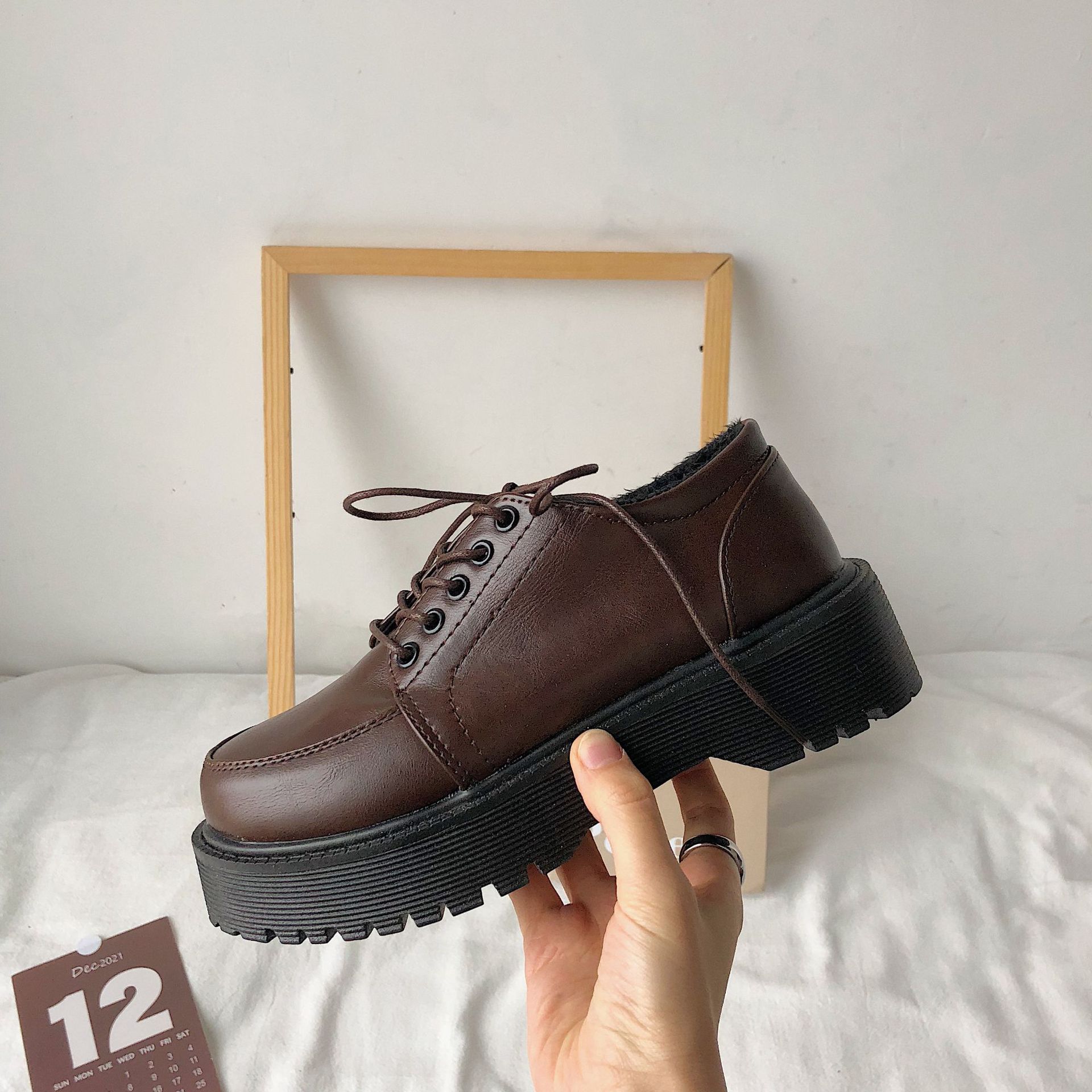 Black Brown Vintage Flats Shoes Women 2022 Spring Summer Fashion Comfortable Lace Up Platform Oxford Loafers Casual Boat Shoes