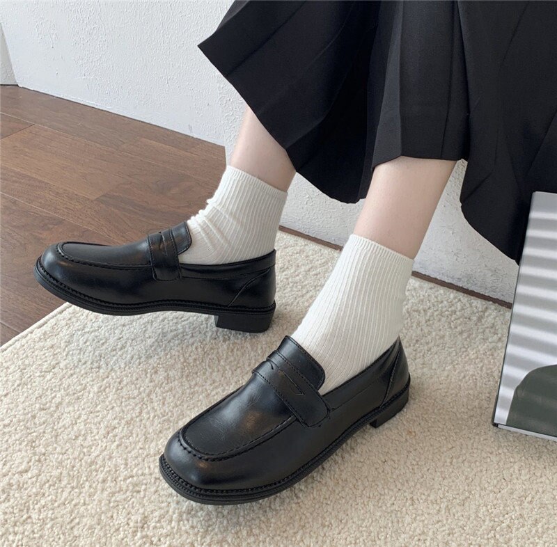 loafers Lolita Brown Cosplay Shoes Women Uniform Shoes Uwabaki Japanese JK Round Toe Women Girls School Students mary janes loafers Lolita Brown Cosplay Shoes Women Uniform Shoes Uwabaki Japanese JK Round Toe Women Girls School Students mary janes