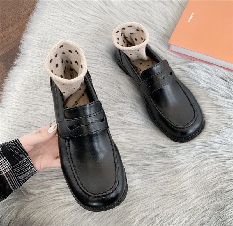 loafers Lolita Brown Cosplay Shoes Women Uniform Shoes Uwabaki Japanese JK Round Toe Women Girls School Students mary janes loafers Lolita Brown Cosplay Shoes Women Uniform Shoes Uwabaki Japanese JK Round Toe Women Girls School Students mary janes