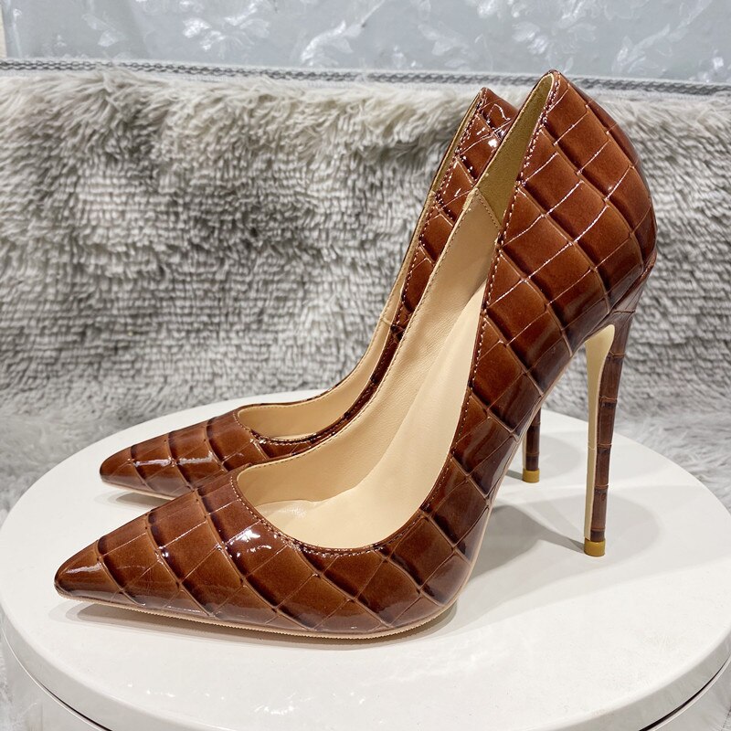 Tikicup Coffee Brown Crocodile Effect Women Sexy 80 100 120 High Heel Party Shoes Ladies Slip On Pointy Toe Stiletto Pumps Tikicup Coffee Brown Crocodile Effect Women Sexy 80 100 120 High Heel Party Shoes Ladies Slip On Pointy Toe Stiletto Pumps