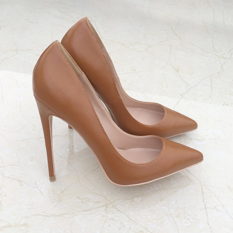 Tikicup Solid Khaki Brown Matte Women Pointed Toe Stiletto High Heels Slip On OL Dress Shoes Elegant Ladies Formal Pumps Tikicup Solid Khaki Brown Matte Women Pointed Toe Stiletto High Heels Slip On OL Dress Shoes Elegant Ladies Formal Pumps