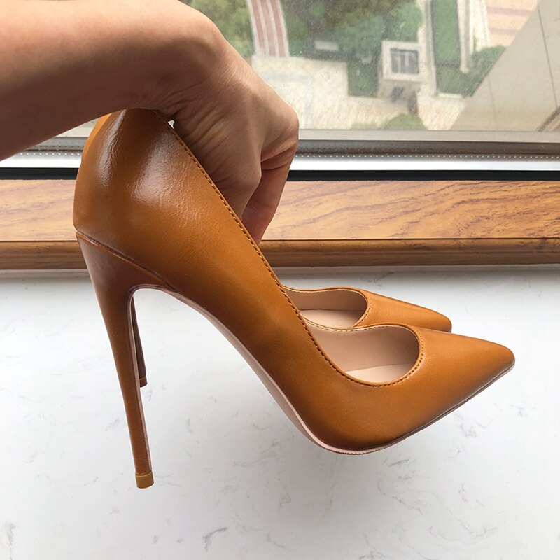 Tikicup Solid Khaki Brown Matte Women Pointed Toe Stiletto High Heels Slip On OL Dress Shoes Elegant Ladies Formal Pumps Tikicup Solid Khaki Brown Matte Women Pointed Toe Stiletto High Heels Slip On OL Dress Shoes Elegant Ladies Formal Pumps
