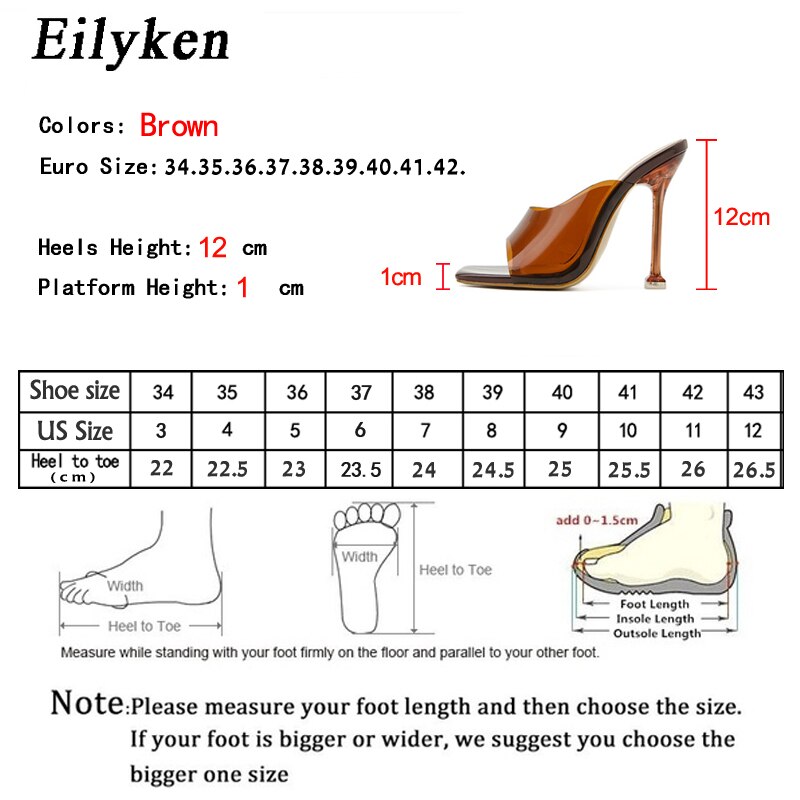 Eilyken New Brand Fashion Square Toe Slippers Women Summer Brown PVC Transparent Jelly Sandals Crystal Perspex Heels Pumps Eilyken New Brand Fashion Square Toe Slippers Women Summer Brown PVC Transparent Jelly Sandals Crystal Perspex Heels Pumps