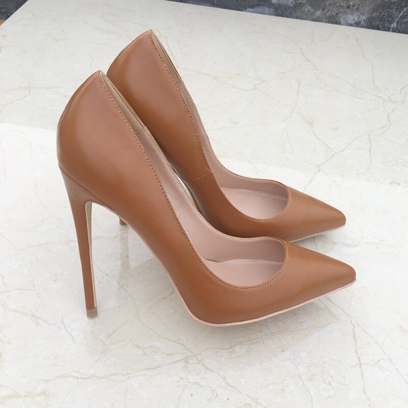 Veowalk Light Brown Women Classic Pointed Toe High Heels Elegant Ladies Slip on Stilettos Pumps Italian Style OL Dress Shoes Veowalk Light Brown Women Classic Pointed Toe High Heels Elegant Ladies Slip on Stilettos Pumps Italian Style OL Dress Shoes
