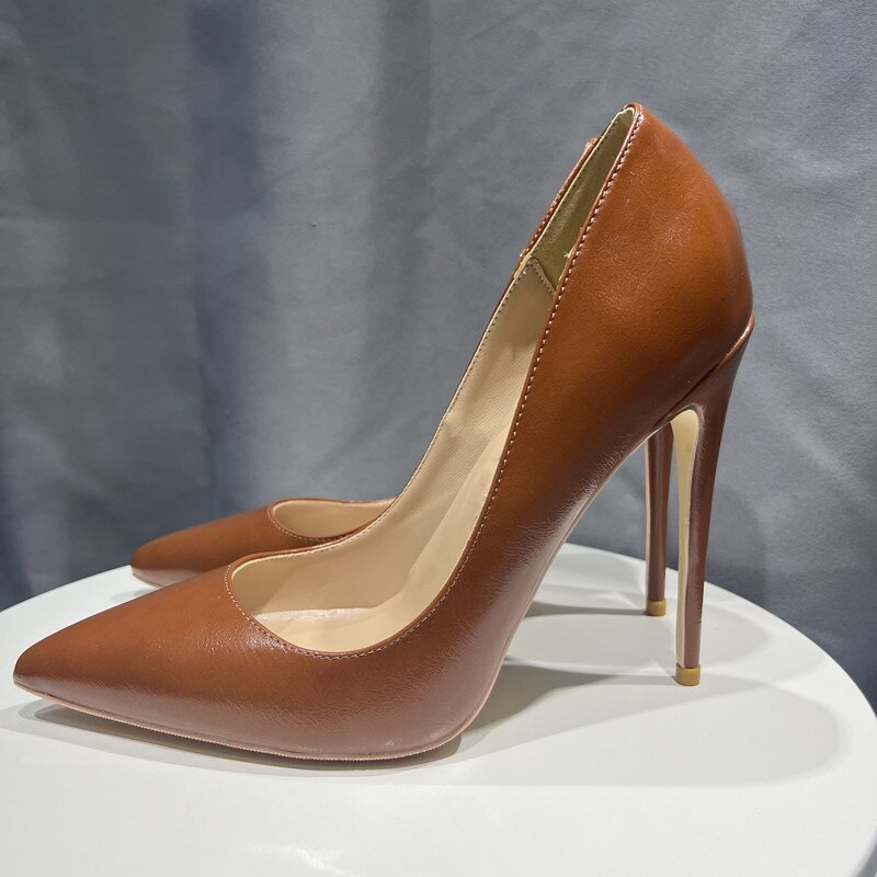 Heelgoo Brown Matte Women Classic Pointy Toe High Heel Shoes Elegant Stiletto Pumps for OL Models Party Plus Size 33-46 Heelgoo Brown Matte Women Classic Pointy Toe High Heel Shoes Elegant Stiletto Pumps for OL Models Party Plus Size 33-46