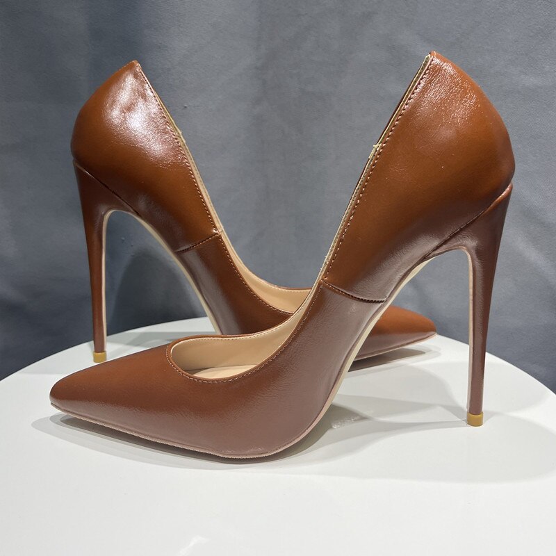 Heelgoo Brown Matte Women Classic Pointy Toe High Heel Shoes Elegant Stiletto Pumps for OL Models Party Plus Size 33-46 Heelgoo Brown Matte Women Classic Pointy Toe High Heel Shoes Elegant Stiletto Pumps for OL Models Party Plus Size 33-46