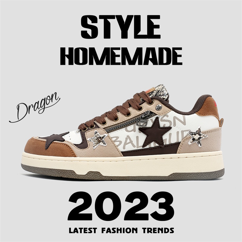 Women Shoes Men Casual Shoes Hip-Hop Skateboard Shoes Fashion Retro Star Style Sneakers All-Match Sneakers for Couples Students